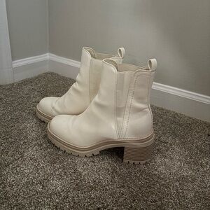 Women's Cream Ankle Boots